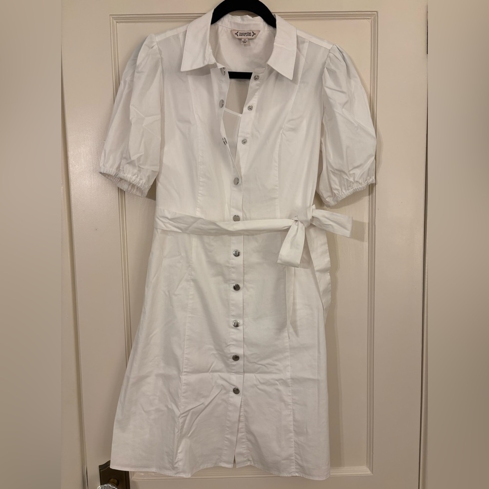 White Nanette Lepore Tie Front Dress
